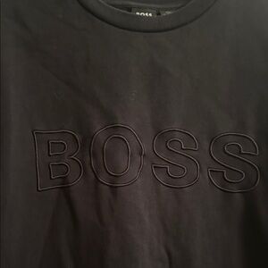 Boss Men's Dark Tee with Embroidered Logo